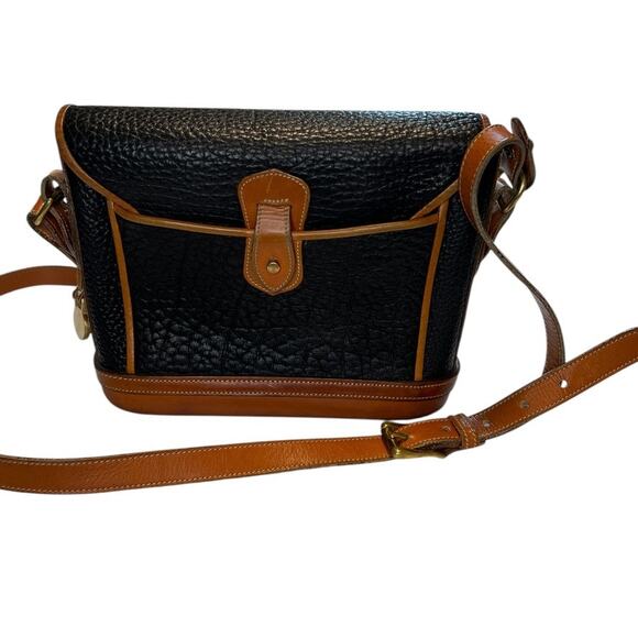 Dooney & Bourke Pebble Leather Black Tan Adjustable Shoulder Strap Crossbody Bag - Picture 11 of 11
